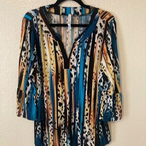 Chic Multicolor Striped Blouse